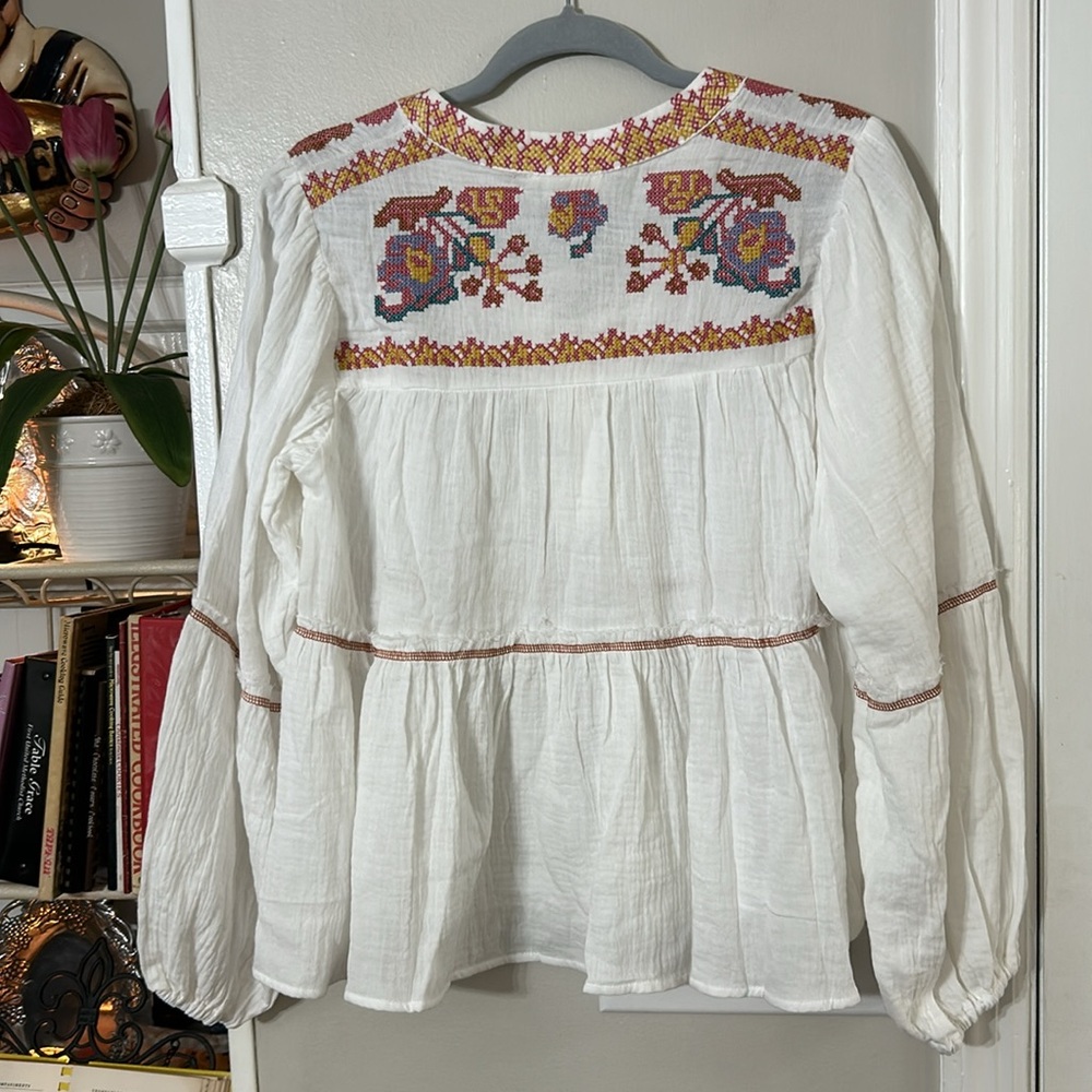 Easel embroidered boho gauze top Size small NWT - Picture 7 of 7